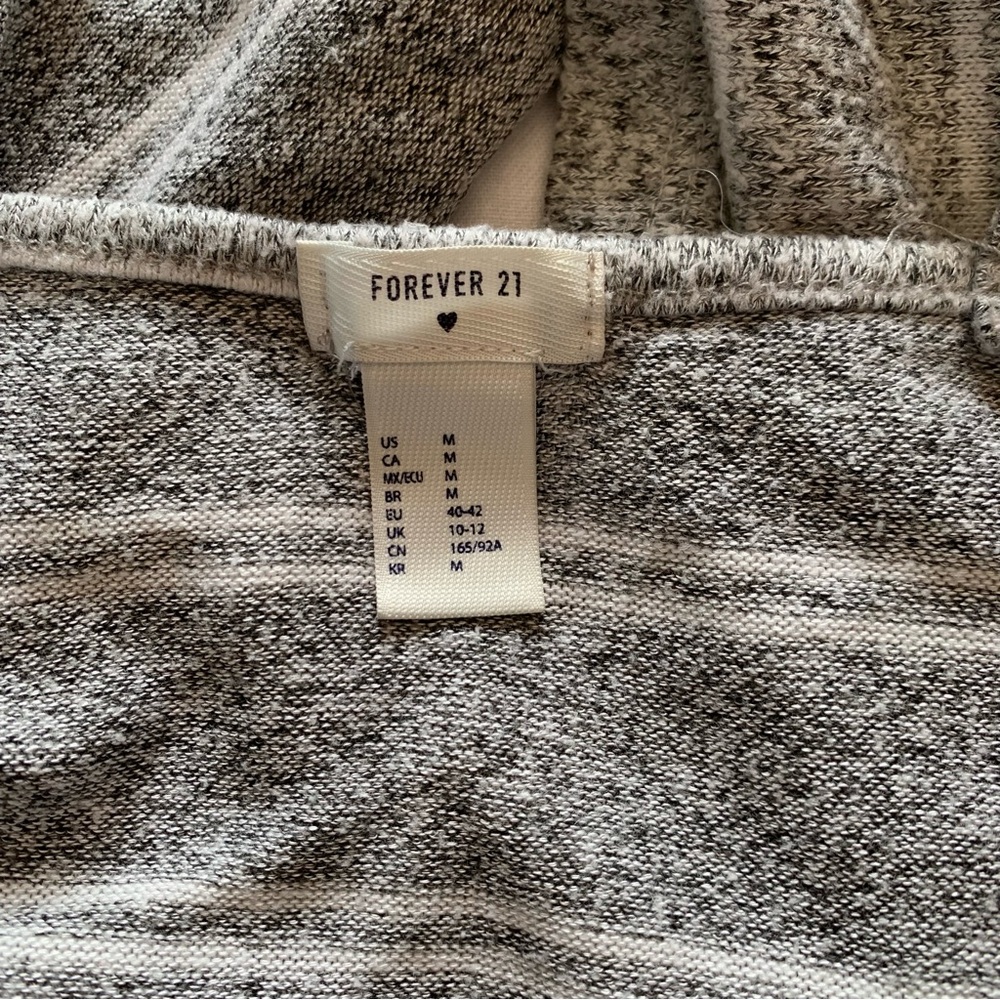 Striped Knit Lace-Trim Cami Top - Gray & Cream - Picture 5 of 5